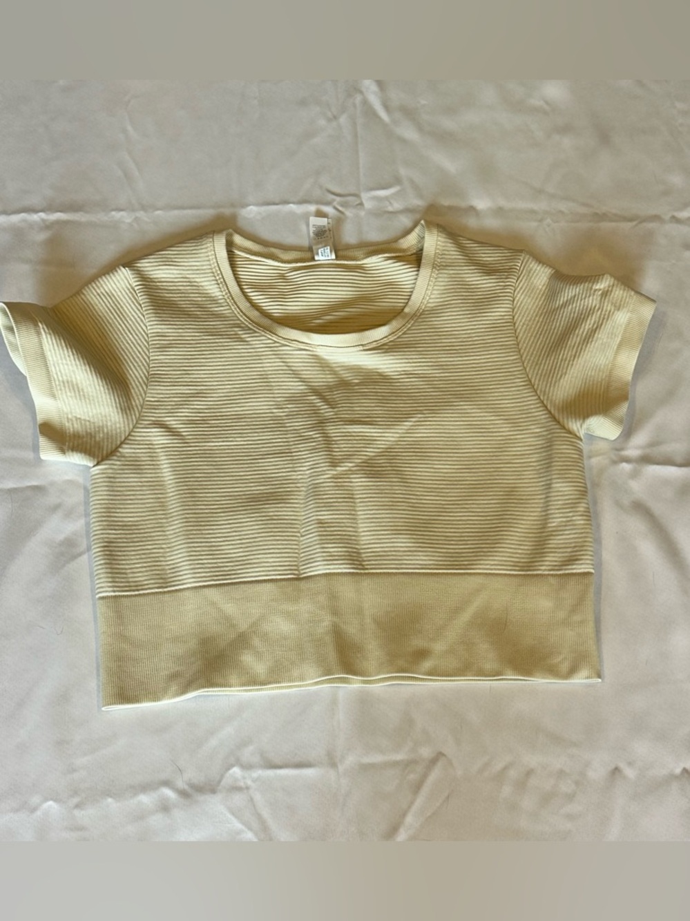 Women's Ribbed Crop Top in Light Cream